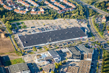 Oblique view of Industrial estate and company settlement Schuette-Lanz-Park in the district Rheinau in Bruehl in the state Baden-Wurttemberg