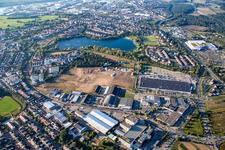 Schütte-Lanz-Park commercial area in Brühl in the state Baden-Wuerttemberg, Germany seen from above