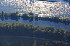Sports plane over the Rhine in Altlußheim in the state Baden-Wuerttemberg, Germany