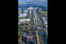 Aerial photograpy of TanQuid tank farm in Speyer in the state Rhineland-Palatinate, Germany