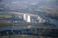 Aerial photograpy of Philippsburg in the state Baden-Wuerttemberg, Germany