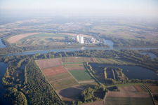 Oblique view of Philippsburg in the state Baden-Wuerttemberg, Germany