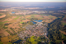 Aerial photograpy of From the northwest in the district Rheinsheim in Philippsburg in the state Baden-Wuerttemberg, Germany