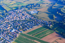 View of the town from the northwest in the district Sondernheim in Germersheim in the state Rhineland-Palatinate, Germany