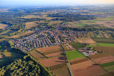 Oblique view of View of the town from the northwest in the district Sondernheim in Germersheim in the state Rhineland-Palatinate, Germany