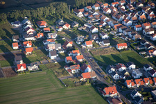 Aerial view of Flower ring in the district Hardtwald in Neupotz in the state Rhineland-Palatinate, Germany