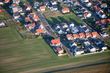 Aerial photograpy of Flower ring in the district Hardtwald in Neupotz in the state Rhineland-Palatinate, Germany