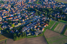 Mühlgasse and Waldstraße at the railway in Rheinzabern in the state Rhineland-Palatinate, Germany