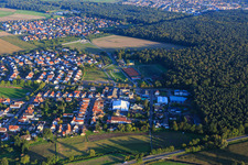 Aerial view of Industrial area Am Bauernwald in Rheinzabern in the state Rhineland-Palatinate, Germany