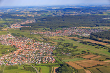 View of the town from the west in Malsch in the state Baden-Wuerttemberg, Germany