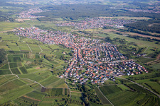 Town View of the streets and houses of the residential areas in the district Rettigheim in Muehlhausen in the state Baden-Wurttemberg, Germany