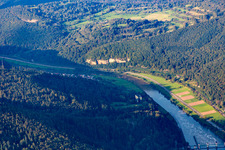 From the south in the district Rockenau in Eberbach in the state Baden-Wuerttemberg, Germany