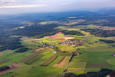Aerial view of Upper-Scheidental in the district Scheidental in Mudau in the state Baden-Wuerttemberg, Germany