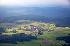Aerial photograpy of Television Tower Katzenbuckel in the district Reisenbach in Mudau in the state Baden-Wurttemberg, Germany