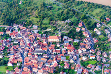 Aerial view of Town View of the streets and houses of the residential areas in the district Reicholzheim in Wertheim in the state Baden-Wurttemberg, Germany