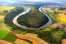 Aerial view of Main loop in the district Urphar in Wertheim in the state Baden-Wuerttemberg, Germany