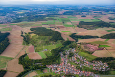 Aerial photograpy of District Wüstenzell in Holzkirchen in the state Bavaria, Germany