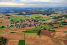 Village - view on the B8 from the south in Remlingen in the state Bavaria, Germany
