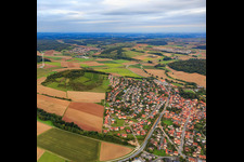 Village - view on the B8 from the west in Uettingen in the state Bavaria, Germany