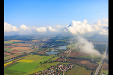 Village view from the west on the A70 in the district Horhausen in Theres in the state Bavaria, Germany