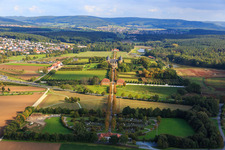Aerial view of Seehof Castle in Memmelsdorf in the state Bavaria, Germany