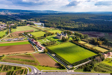Aerial photograpy of Seehof Park and Palace in Memmelsdorf in the state Bavaria, Germany