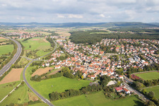 Town View of the streets and houses of the residential areas in Memmelsdorf in the state Bavaria, Germany