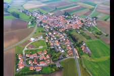 Village view from the east in the district Dürrfeld in Grettstadt in the state Bavaria, Germany