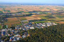 Am Gäxwald industrial area from the southwest in Herxheim bei Landau in the state Rhineland-Palatinate, Germany