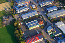 Am Gäxwald industrial area with Terberg HS GmbH and Fliehmann and Partner mbB in Herxheim bei Landau in the state Rhineland-Palatinate, Germany