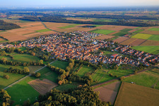Village view from the northwest in Steinweiler in the state Rhineland-Palatinate, Germany