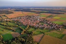 Aerial view of Village view from the northwest in Steinweiler in the state Rhineland-Palatinate, Germany