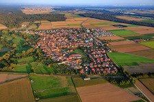 Village view from the west in Steinweiler in the state Rhineland-Palatinate, Germany