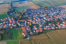 Main Street in Freckenfeld in the state Rhineland-Palatinate, Germany out of the air