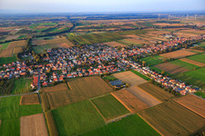 Village overview from the south in Freckenfeld in the state Rhineland-Palatinate, Germany