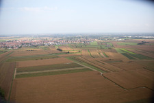 Aerial view of Hœrdt in the state Bas-Rhin, France