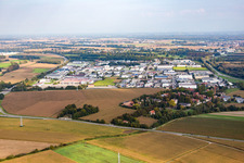 Aerial view of Reichstett, industrial area in Hœrdt in the state Bas-Rhin, France