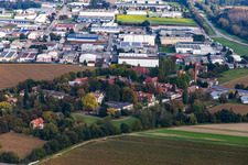 Aerial photograpy of Reichstett, industrial area in Hœrdt in the state Bas-Rhin, France