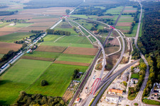 New construction site viaduct of the railway bridge construction crosssing the Marne-Rhine Channel in Eckwersheim in Grand Est, France