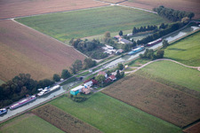 Vendenheim in the state Bas-Rhin, France from the drone perspective