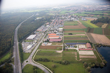 Aerial view of Brumath, Stephansfeld in Stephansfeld in the state Bas-Rhin, France