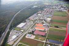 Oblique view of Brumath, Stephansfeld in Stephansfeld in the state Bas-Rhin, France