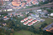Bischwiller in the state Bas-Rhin, France seen from above