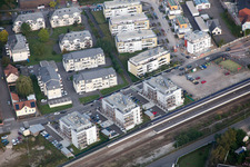 Aerial view of Bischwiller in the state Bas-Rhin, France