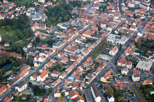 Bischwiller in the state Bas-Rhin, France viewn from the air
