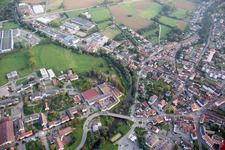 Bischwiller in the state Bas-Rhin, France seen from a drone