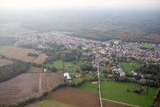 Schirrhein in the state Bas-Rhin, France from above