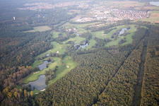 Aerial view of Golf course in Soufflenheim in the state Bas-Rhin, France