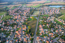 Aerial view of Rountzenheim in the state Bas-Rhin, France