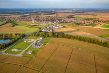 Aerial view of From the southwest in Rœschwoog in the state Bas-Rhin, France